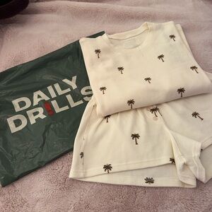 Daily Drills Christmas Palm Tree Pajamas Set